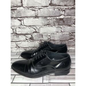 Lottusse 1877 Black Leather Derby Cap Toe Lace Dress Shoes Men Sz 7.5M US/41EU